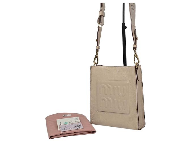 Miu Miu Borsa a tracolla in pelle Madras Argento