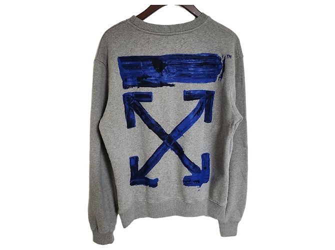 Off White Sudadera de acrílico gris con flecha Castaño