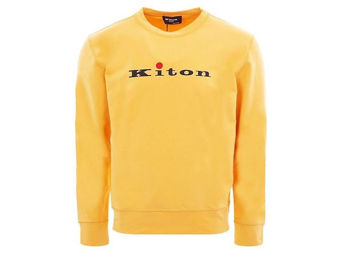 Kiton Sweatshirt mit Logo in Gelb