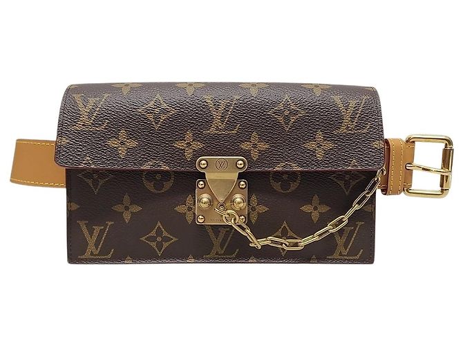 Louis Vuitton Monogramm Gürteltasche mit Goldkette Braun