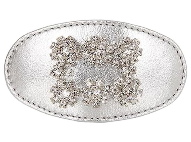 Roger Vivier Clip per capelli a fiore di cristallo Argento