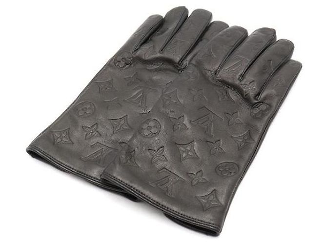 Louis Vuitton Luvas Monogram Shadow Luvas de couro masculinas Preto