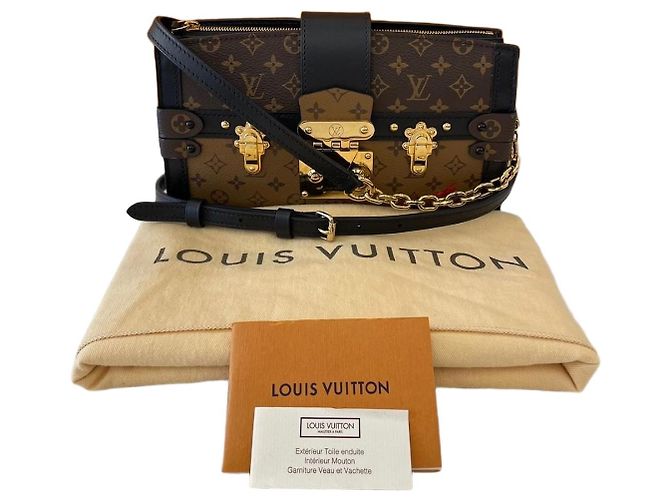 Louis Vuitton Bolso de hombro Monogram Reverse Malletage Trunk Naranja