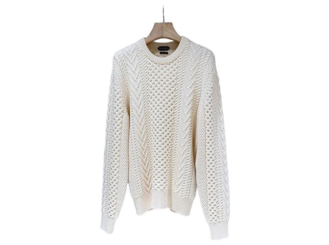 Tom Ford White Cable Knit Multicolor