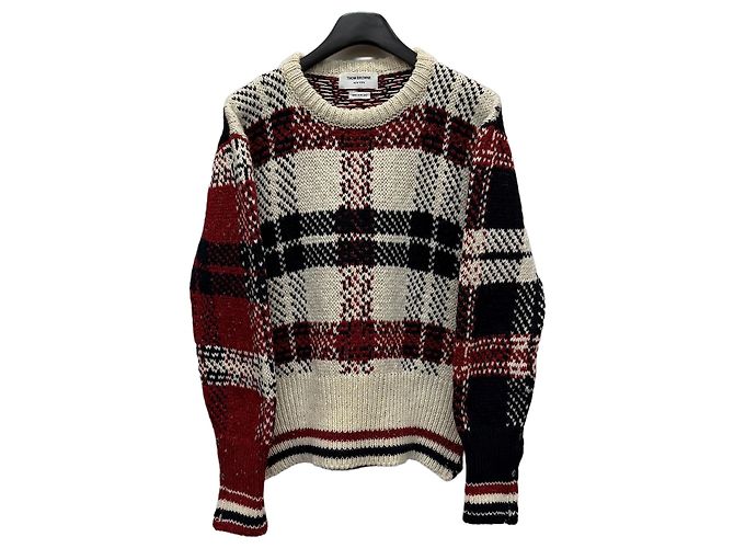 Thom Browne Donegal Tartan Karo Strick Mehrfarben