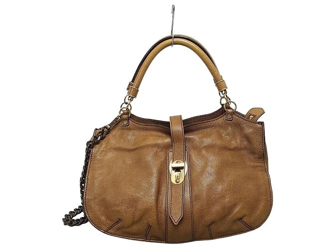 Burberry Bolsa de ombro em couro marrom