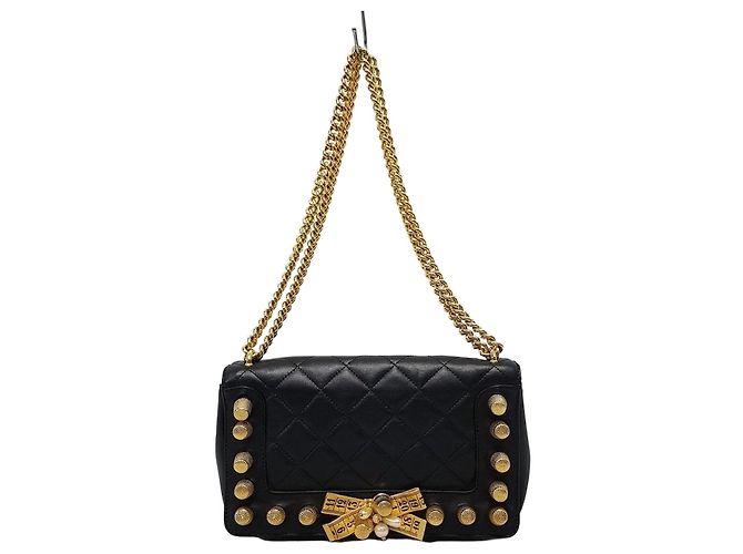 Moschino Bolsa de ombro com corrente dourada Preto