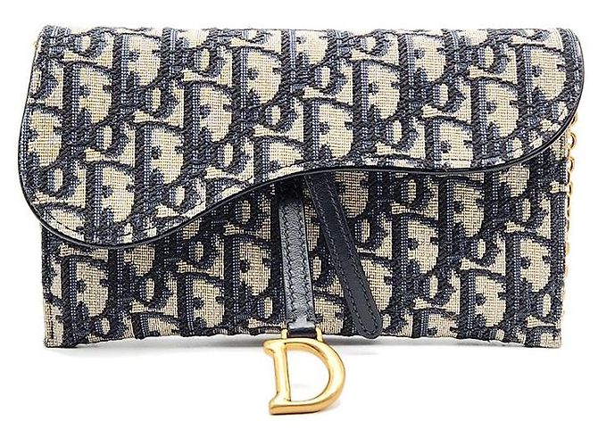 Dior Bolsa transversal Christian Oblique Saddle com corrente Multicor
