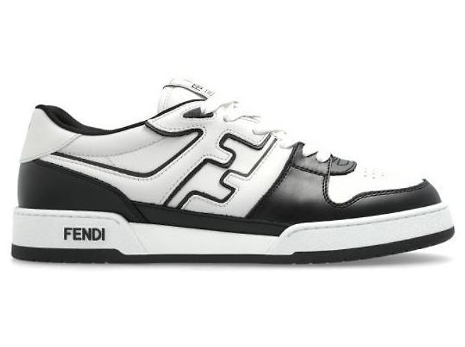 Fendi Match leather low-tops Black