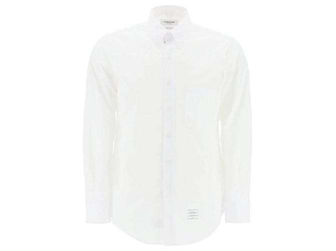 Thom Browne Camisa clássica de popeline com detalhe RWB oculto Prata