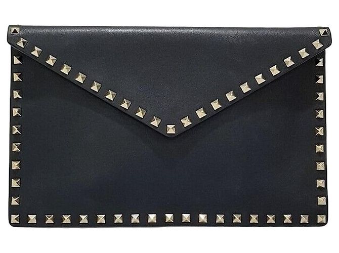 Valentino Clutch Envelope Rockstud Nero