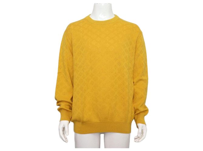 Louis Vuitton Pullover in Yellow Monogram Cotton Knit for Men