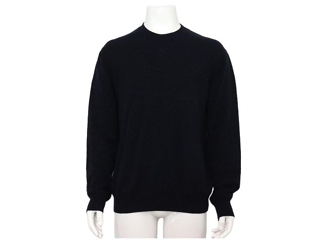 Louis Vuitton Navy Strickpullover für Herren mit geprägtem Logo Blau