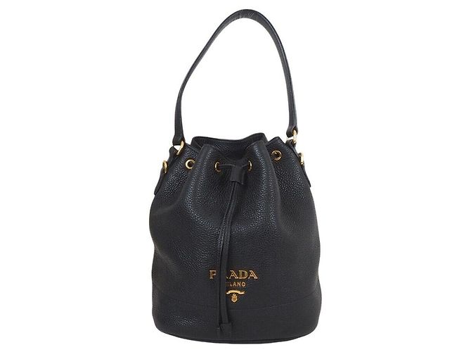 Prada Borsa a secchiello nera Nero 