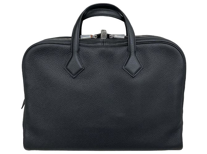 Hermès Victoria II Briefcase Black Silver