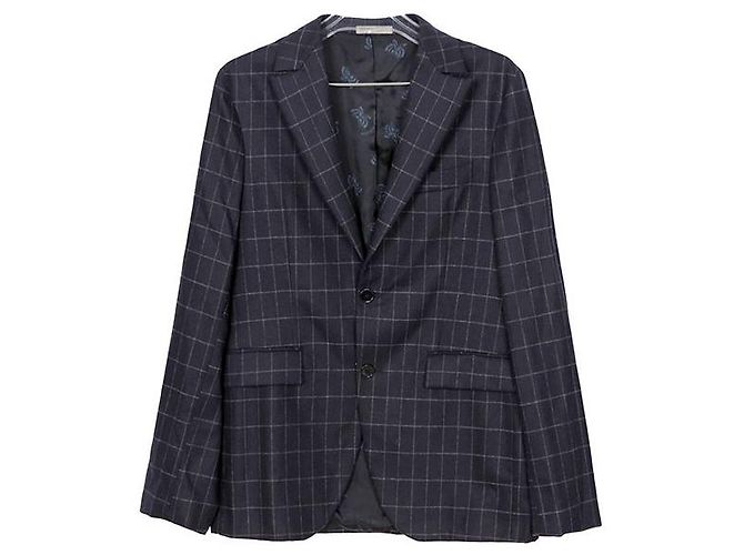 Bottega Veneta Wool Cashmere Blend Check Blazer Jacket Size Black