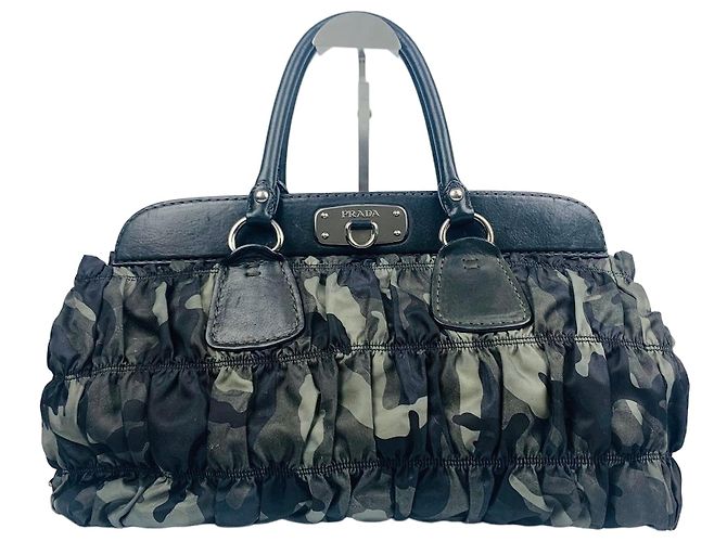 Prada Bolsa Pocono Gofer Multi Big Tote Bag Verde