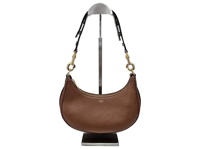 Céline Borsa Aba Medium in pelle di vitello liscia Tan Marrone
