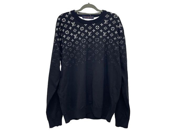 Louis Vuitton Gradient Baumwollstrick-Sweatshirt Weiß 