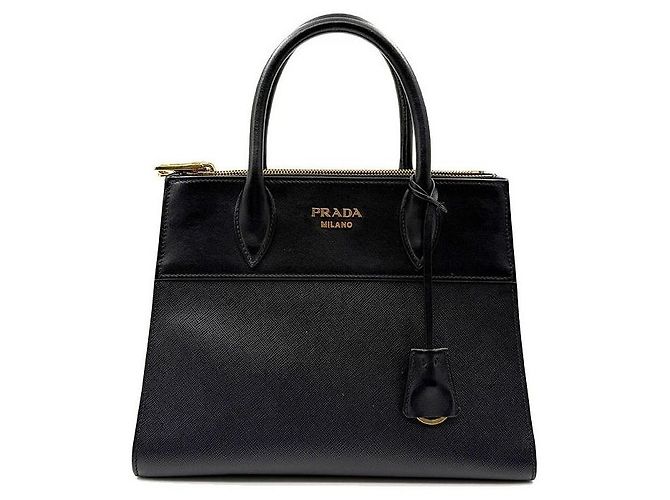 Prada Tote e borsa a tracolla Saffiano City Paradigma Nero
