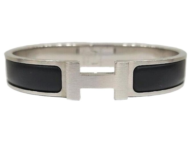 Hermès Bracciale Click Argento Nero Opaco 
