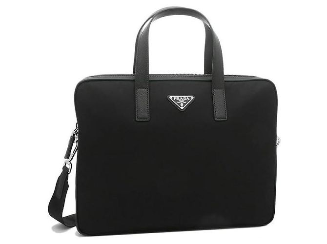 Prada Nylon Leather Briefcase