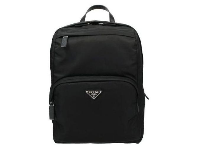 Prada Nylon Saffiano Leather Backpack Black