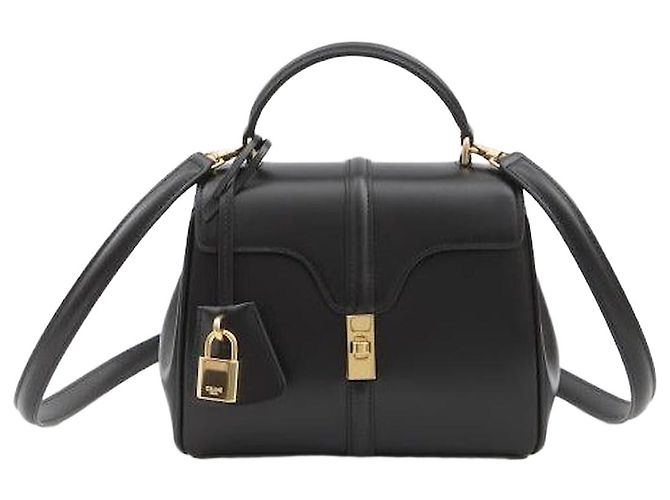 16 Céline Mini sac en cuir de veau satiné Noir