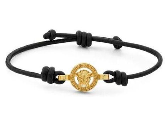 Versace Pulseira de couro Medusa