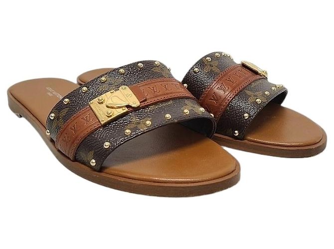 Louis Vuitton Mule Monogram Lock It Marrone 