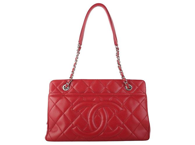 Chanel Bolsa de Alça de Corrente Soft Caviar Timeless CC Vermelho