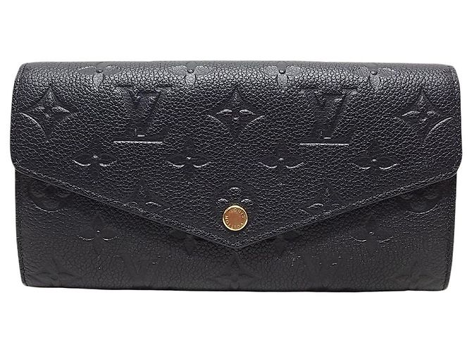 Louis Vuitton Portefeuille long Sarah en cuir Empreinte Monogramme noir