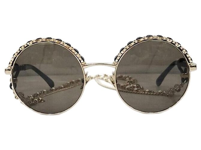 Chanel New CC Logo Round Sunglasses with Strap Multiple colors