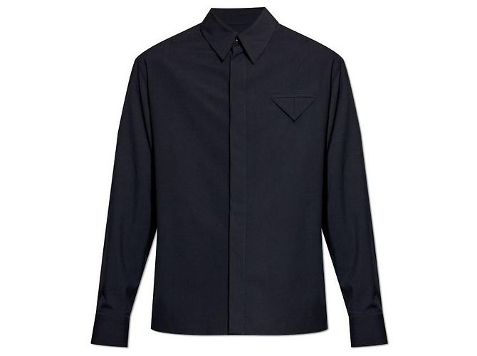Bottega Veneta Fine Wool Shirt Blue