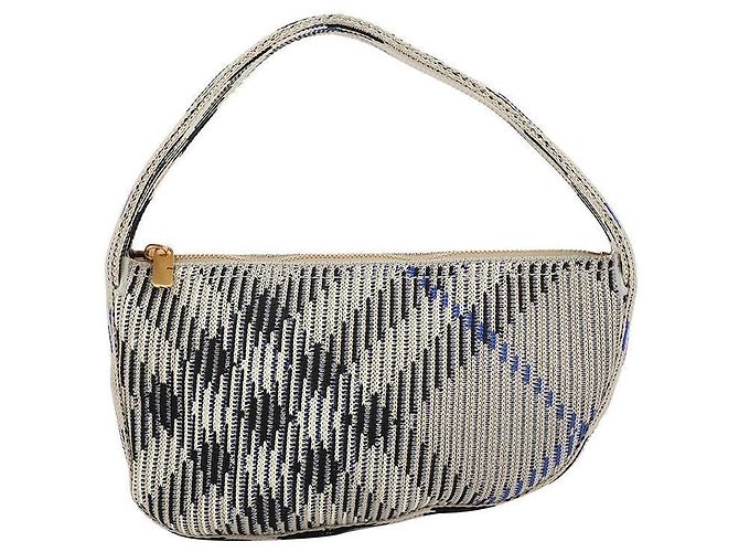 Burberry Bolso Check Mini de punto Castaño