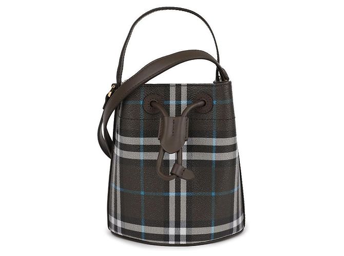 Burberry Mini bolso cubo de cuadros Negro 