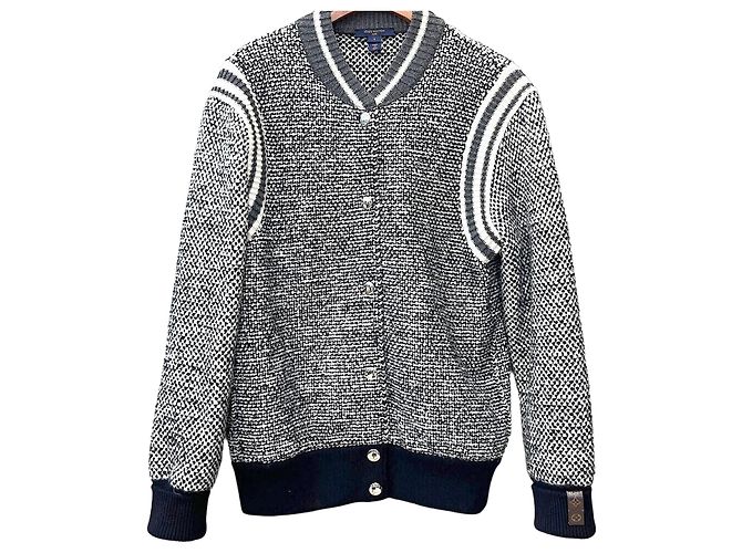 Louis Vuitton Tweed-Bomberjacke Grau Braun