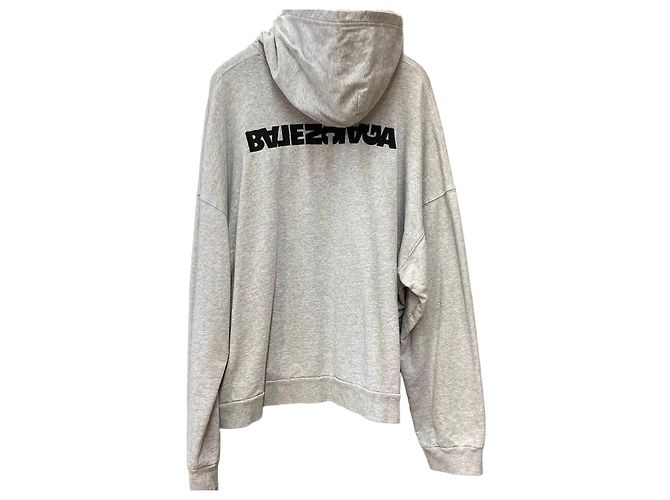 Balenciaga Sudadera con capucha Logo Gris Castaño