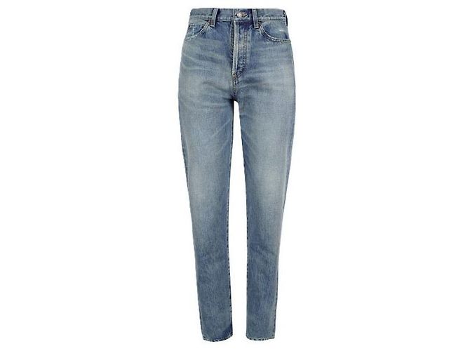 Saint Laurent Straight Denim Jeans Blau 
