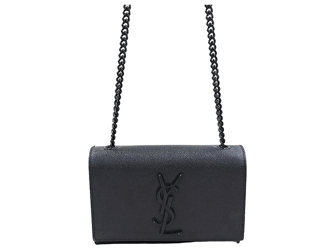 Saint Laurent Mini borsa a tracolla Kate Monogram Chain Nero