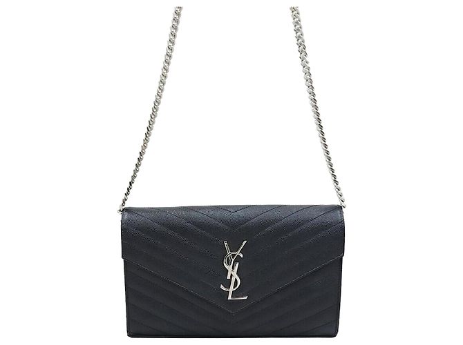 Saint Laurent Borsa a tracolla WOC matelassé nera Nero