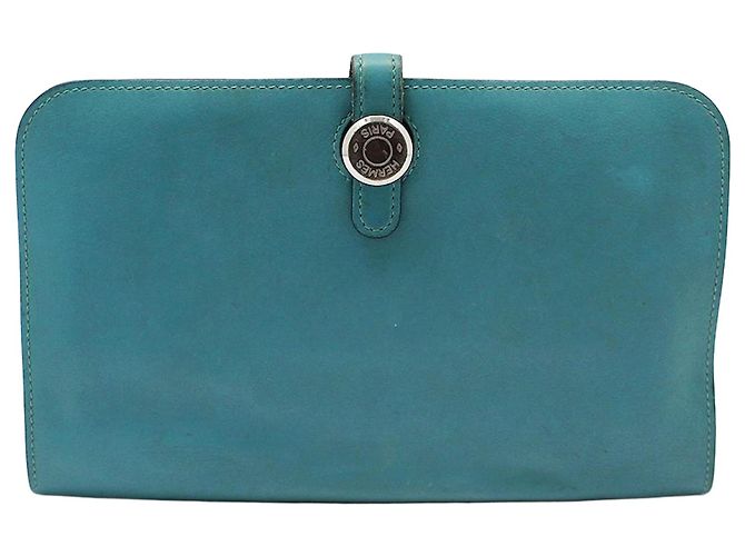Hermès Emerald Blue Dogon Long Wallet