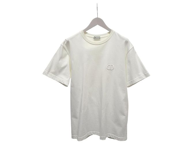 Dior Camiseta de jersey de algodón blanco con bordado