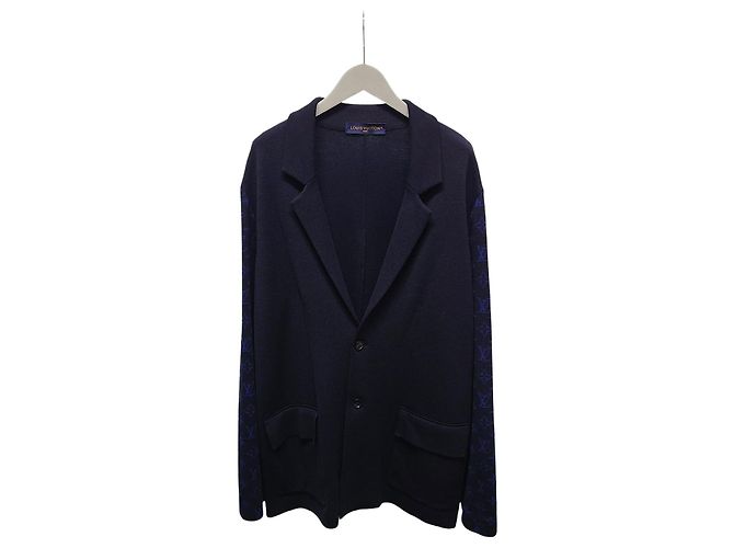 Louis Vuitton Monogramm Strickwoll-Blazer Blau 