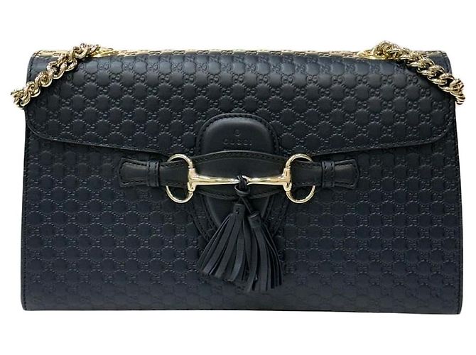 Gucci Borsa a tracolla Emily Micro GG Shima Navy Nero