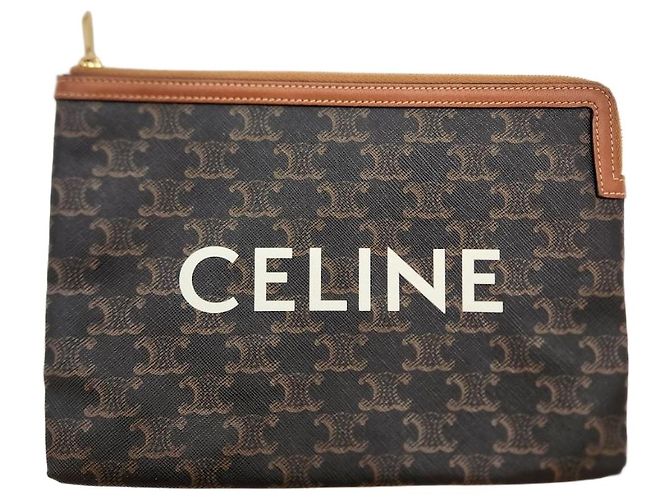 Céline Pochette Small Triomphe Canvas État Noir