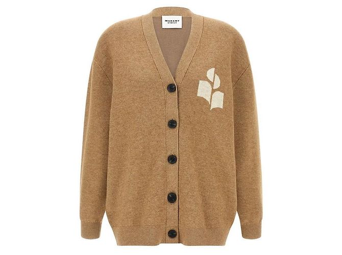 Isabel Marant Cardigan NORTON Logo Camel Orange