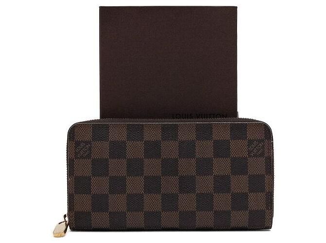 Louis Vuitton Canvas Zippy Wallet Long Wallet Black