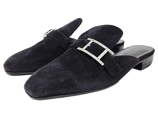 Hermès Suede Beauty Mule Black