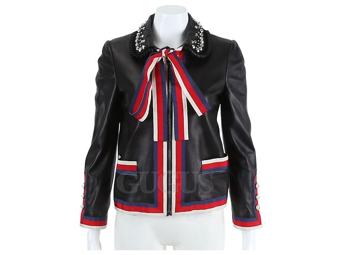 Gucci Lederjacke Schwarz